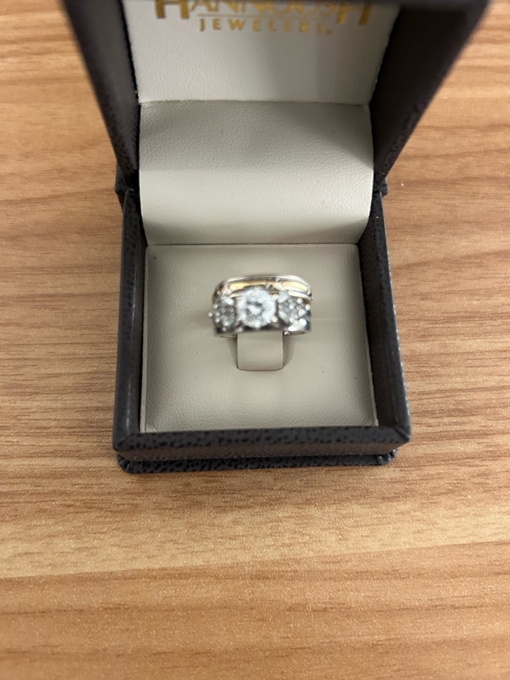 Diamond Cluster Two-Tone Women's Ring - White and Yellow Gold